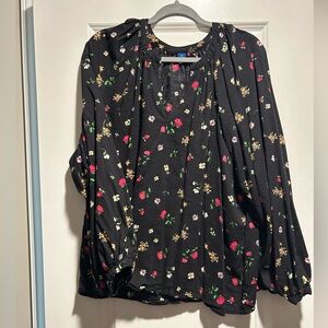 Floral slpit neck blouse